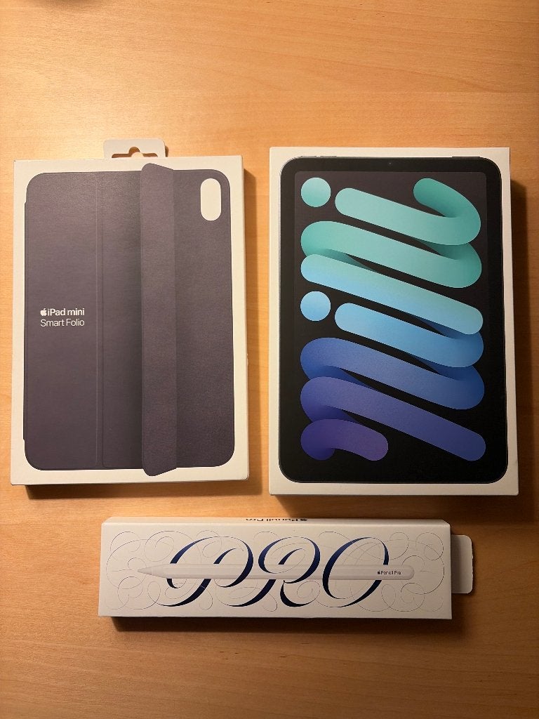 iPad Mini 7 (128G) + Apple Pencil Pro + Smart Folio, Computers en Software, Apple iPads, Ophalen, Apple iPad, 8 inch, Zo goed als nieuw