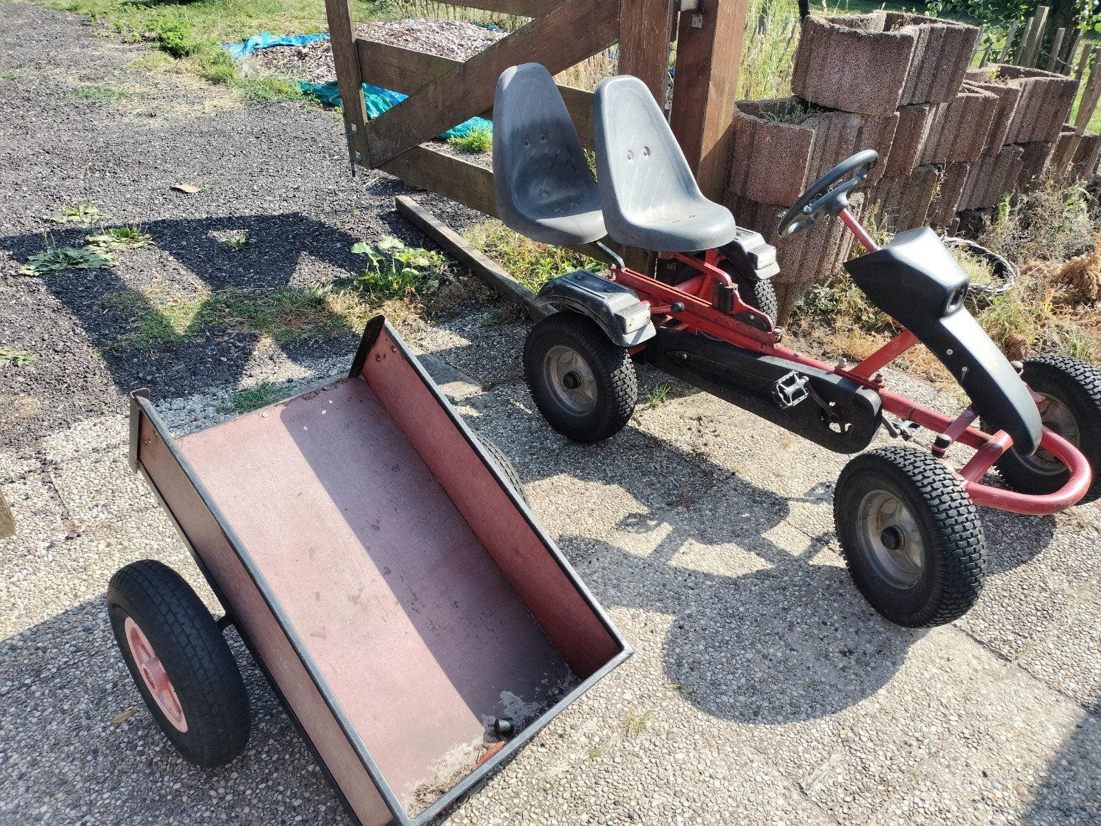 Mammoet skelter met kar, Ophalen of Verzenden, Gebruikt, Mammoet, Met kar of aanhanger