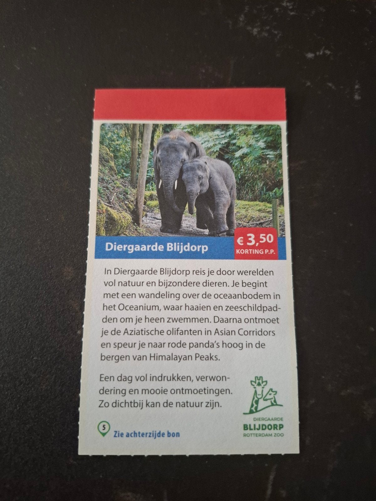 Diergaarde Blijdorp € 3,50 korting p.p., Drie personen of meer, Kortingskaart