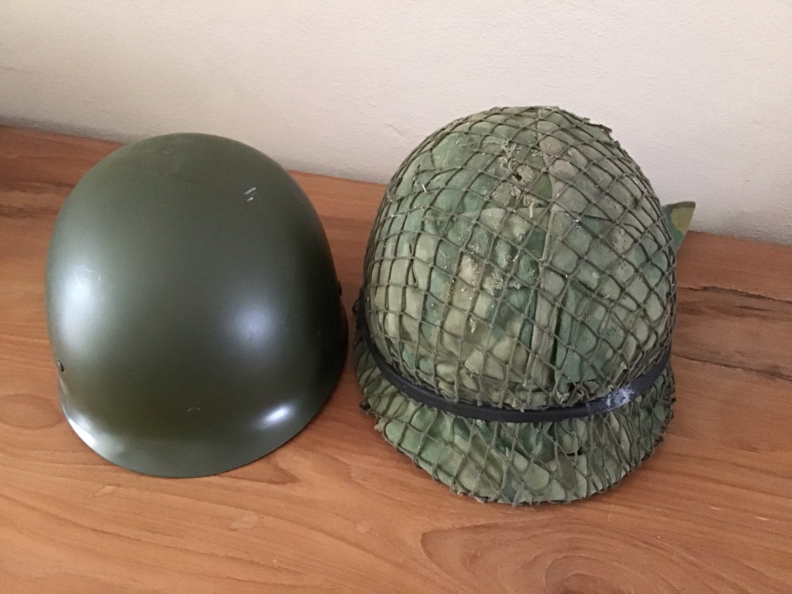Vintage Militaire Helm met Camouflage Net - Amerikaans, Ophalen of Verzenden, Overige soorten, Amerika, Helm of Baret