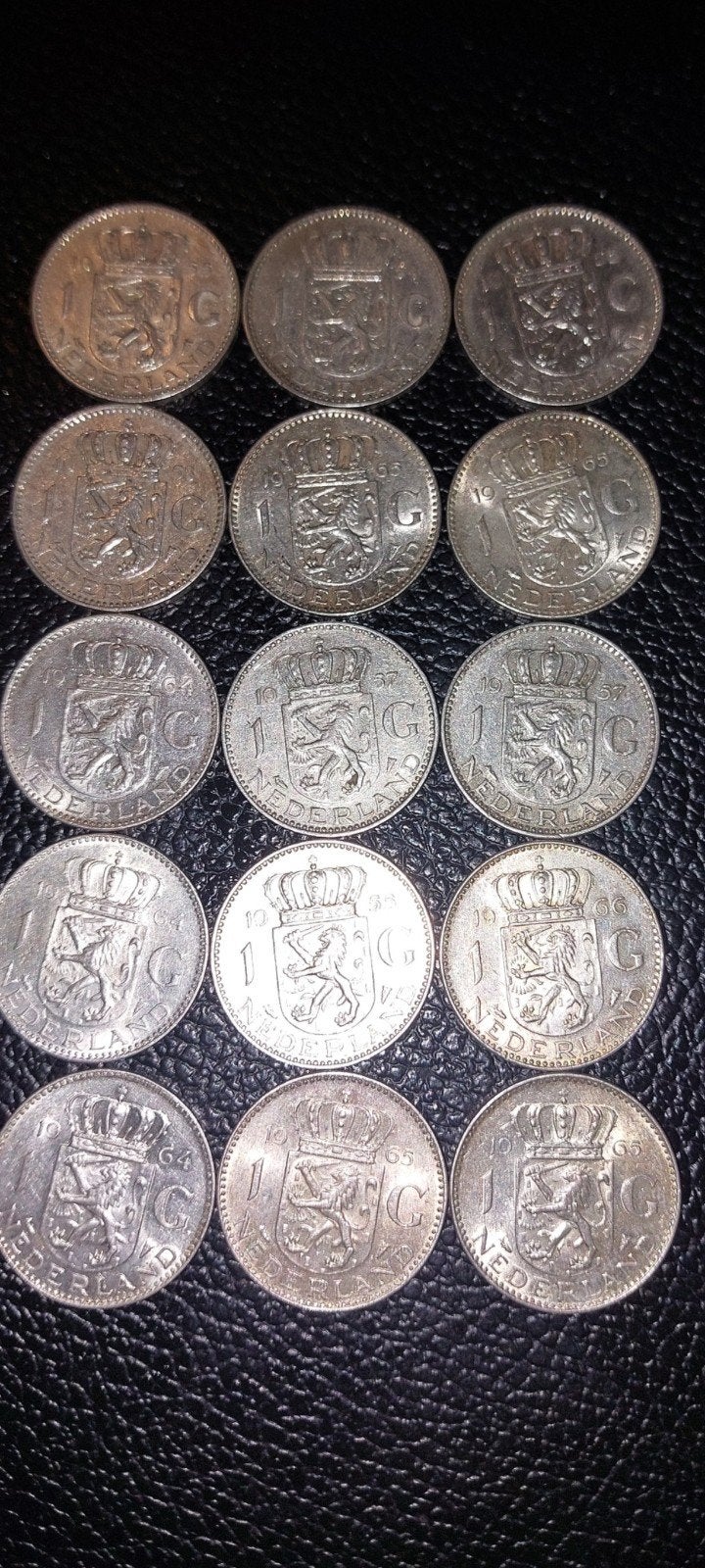 setje zilveren guldens Juliana, Ophalen, 1 gulden, Koningin Juliana, Setje
