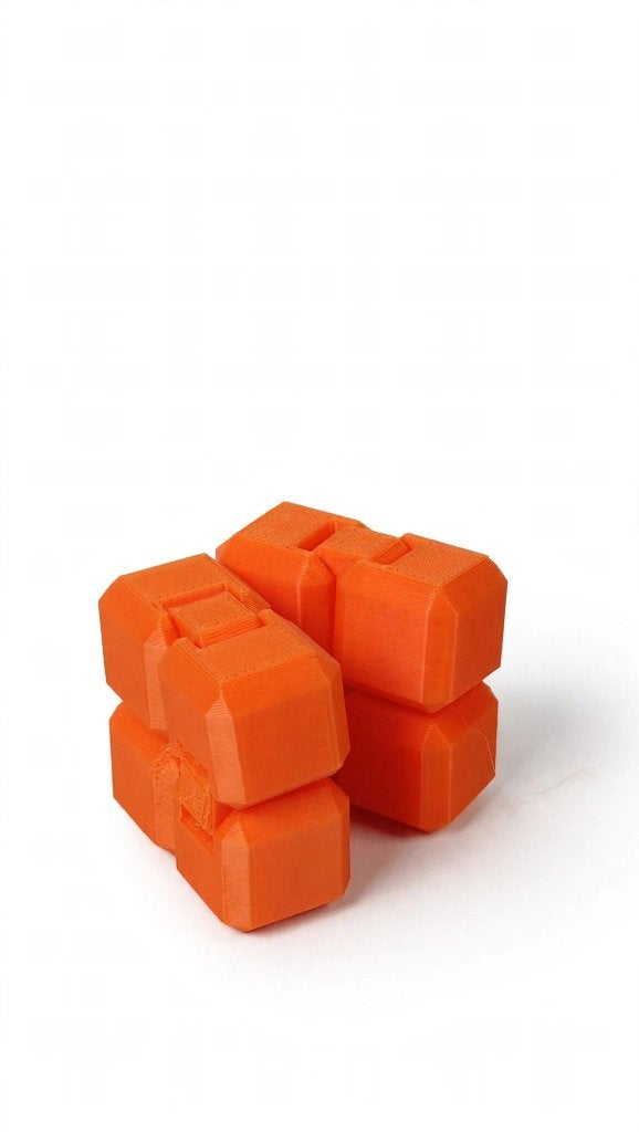 Infinity Cube Oranje – Fidget Toy – 3D-geprint, Verzamelen, Verzenden, Nieuw