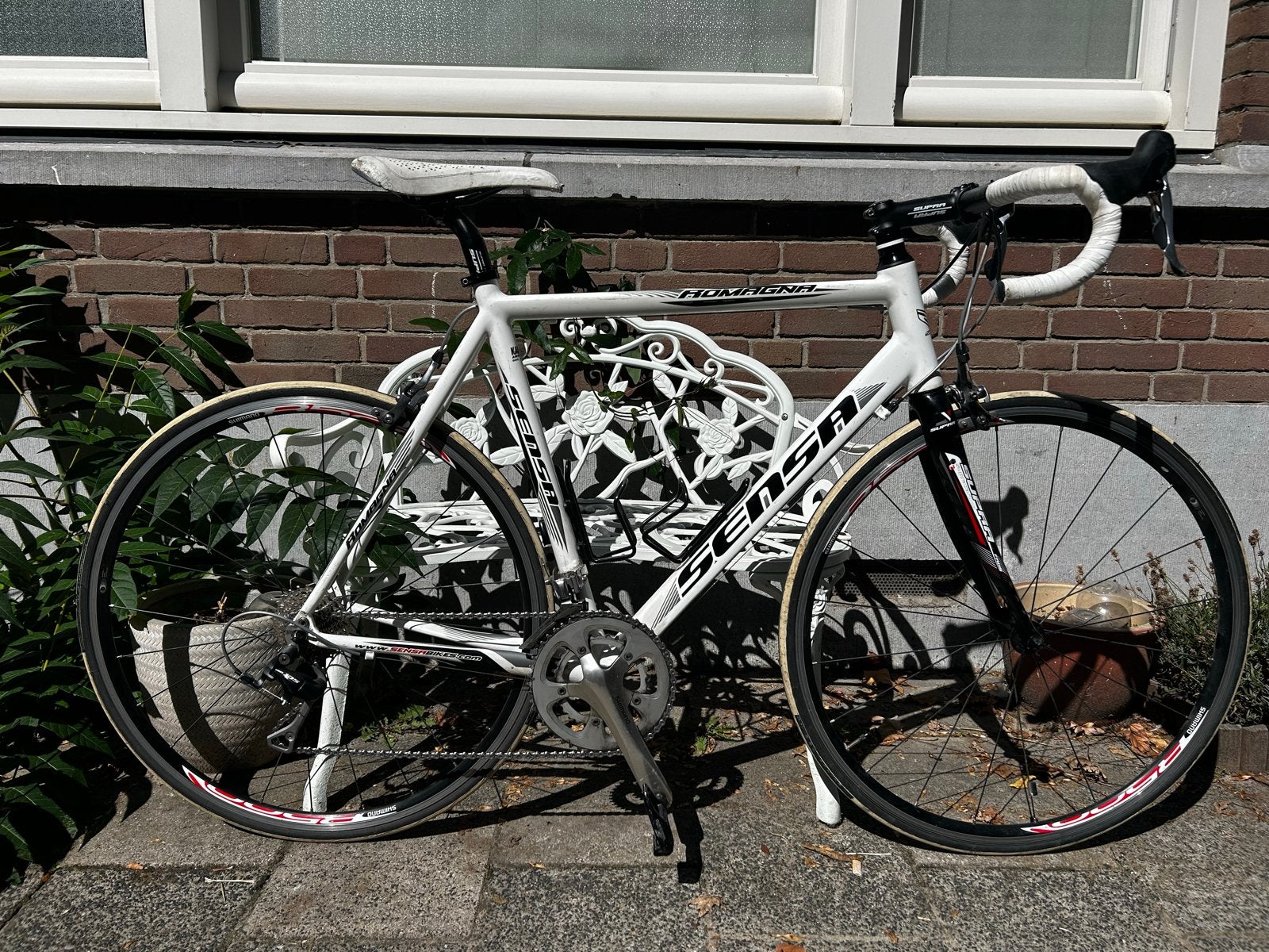 Sensa Romagna racefiets, wit, Shimano 105, maat 58, Fietsen en Brommers, Fietsen | Racefietsen, 28 inch, Gebruikt, Aluminium, 57 tot 61 cm