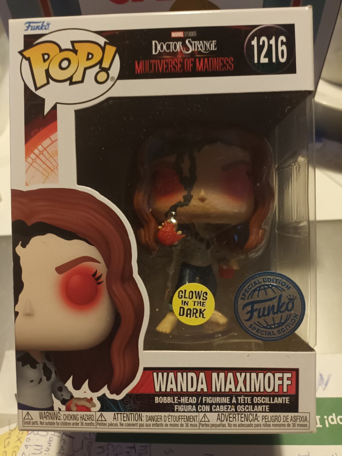 Funko Pop! Wanda Maximoff 1216 GITD Doctor Strange, Ophalen of Verzenden, Nieuw