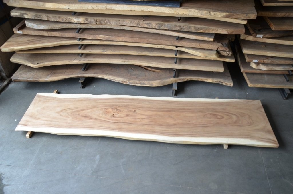 Boomstamtafel 400 cm suar -BT 246- 4 meter boomstamtafel, Overige houtsoorten, 100 tot 150 cm, Ophalen of Verzenden, Vijf personen of meer