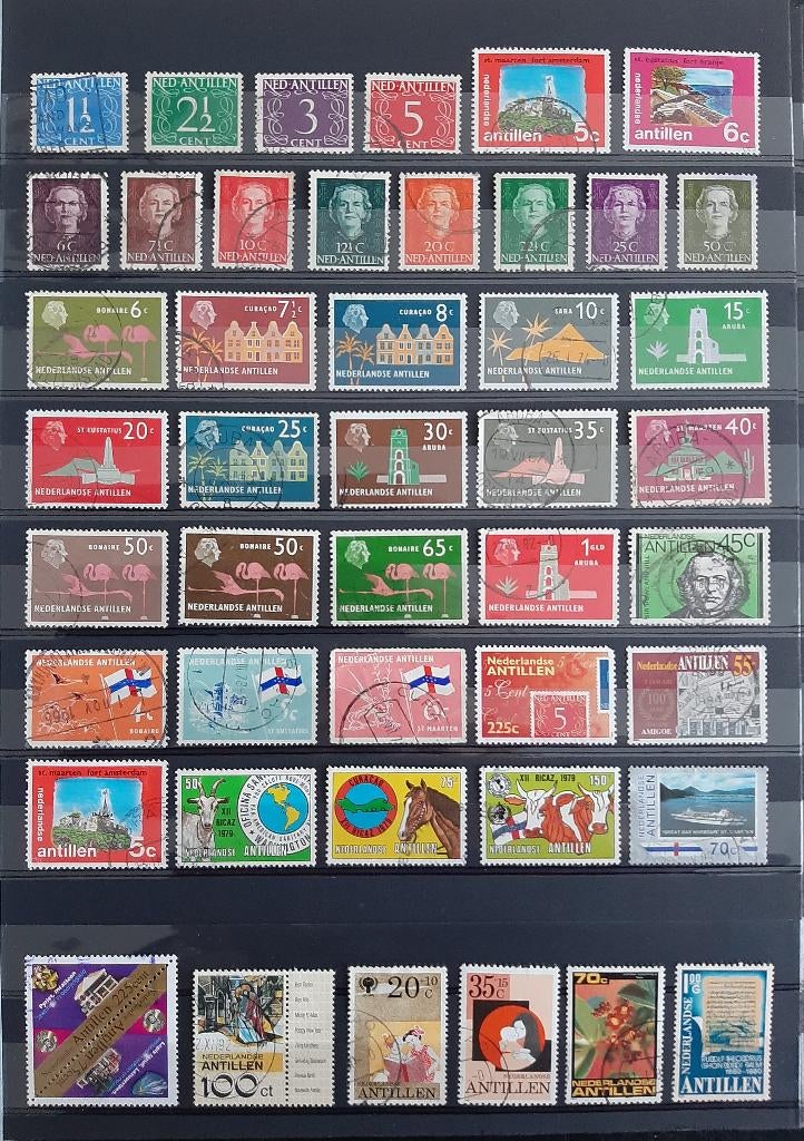 2 Kaarten Postzegels Nederlandse Antillen Nr. 7, Ophalen, Gestempeld