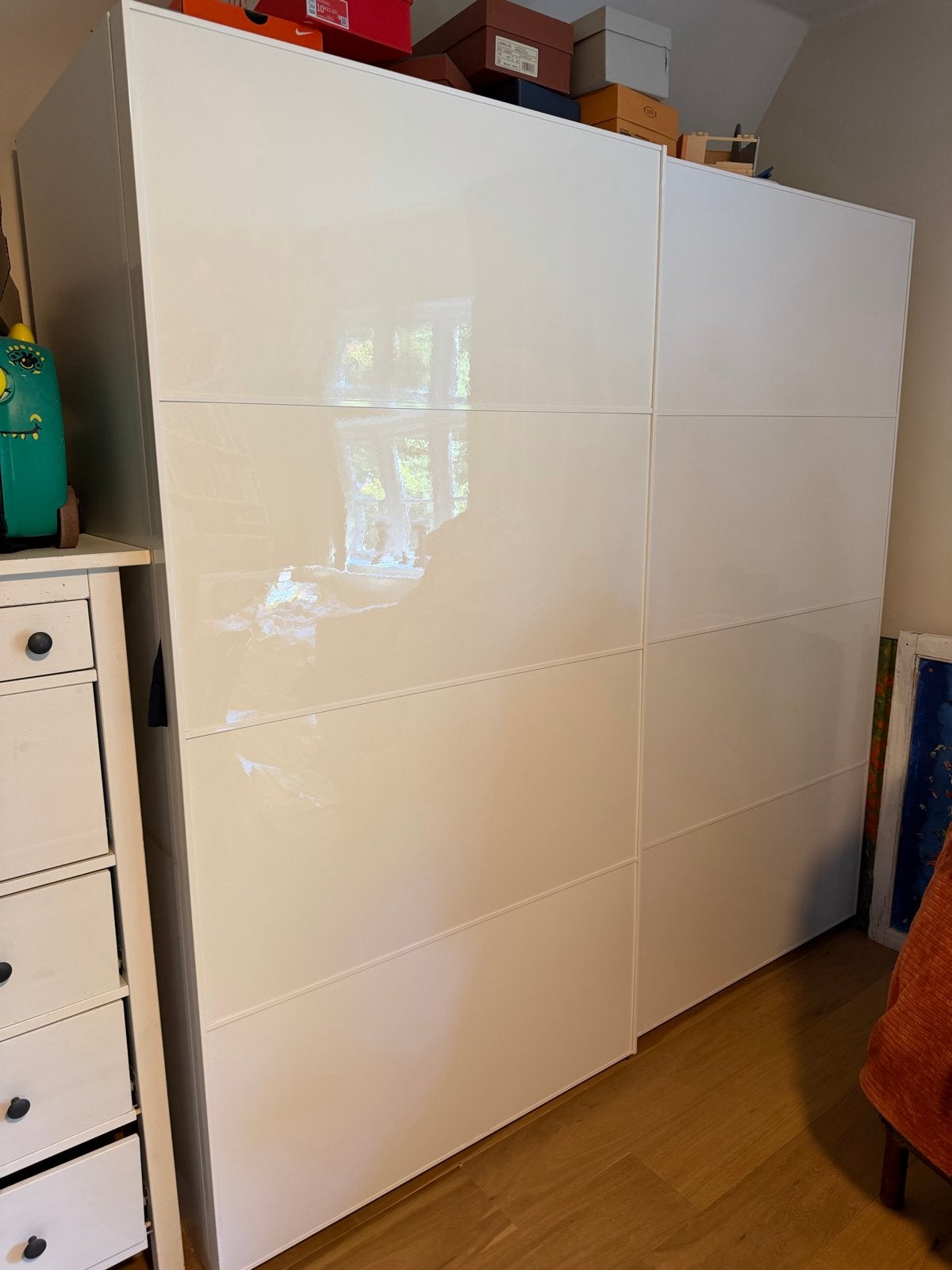 IKEA Pax kast met schuifdeuren - 196x202 cm diep 64 cm, Huis en Inrichting, Kasten | Kledingkasten, Ophalen, Gebruikt, 200 cm of meer