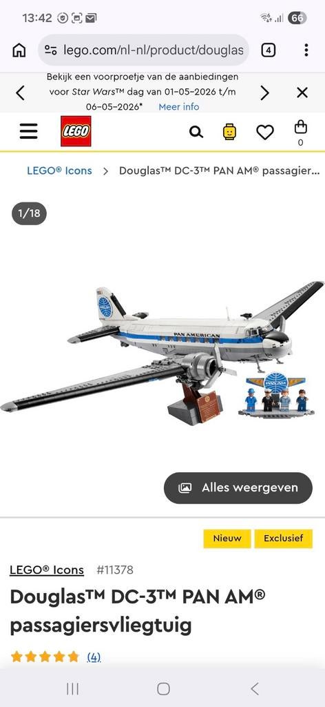 Douglas DC-3 PAN AM Replica (dubbel gekregen cadeau), Overige merken, Nieuw, Ophalen of Verzenden, Groter dan 1:72