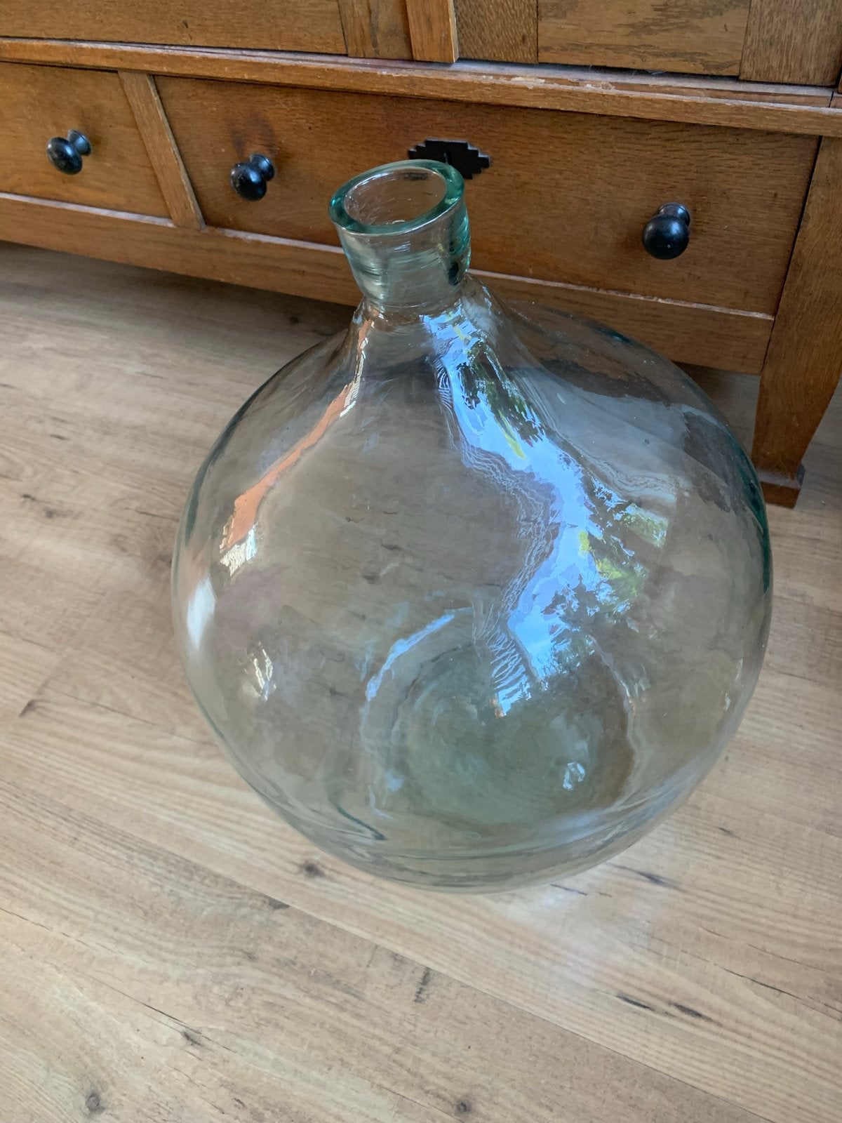Grote glazen fles / mandfles / demijohn, Ophalen