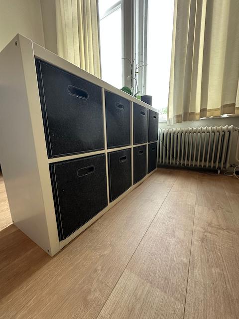 Ikea Kallax 4x2 white incl. insert boxes, Ophalen, Gebruikt