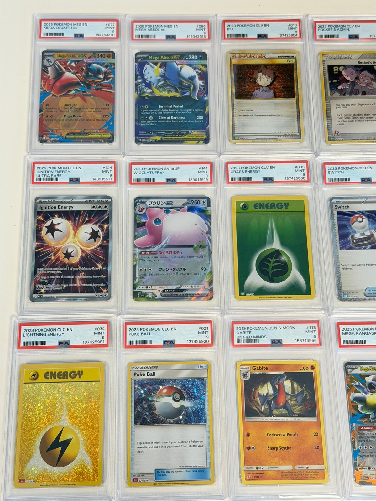 15x Pokémon PSA 9 Slabs Partij Lot in 1 Koop 15 graded slab, Ophalen of Verzenden, Zo goed als nieuw, Meerdere kaarten, Foil