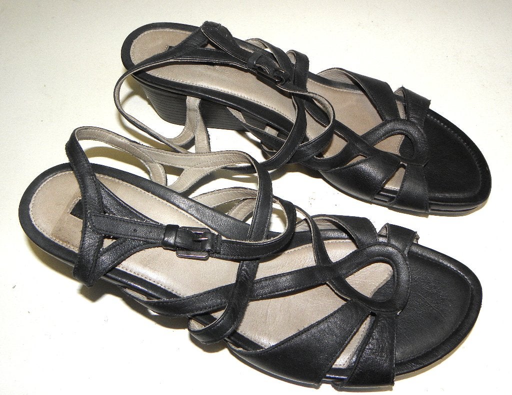 Ecco sandalen met sleehakje maat 41, Kleding | Dames, Ecco, Zwart, Zo goed als nieuw, Sandalen of Muiltjes