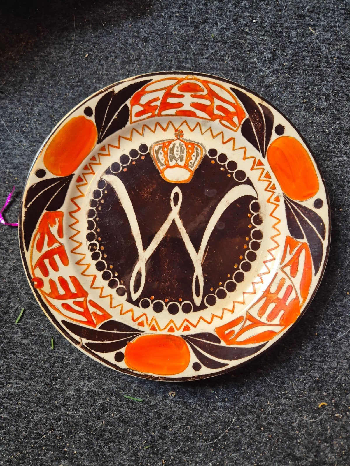 Historisch Oranje Wandbord Huldiging Wilhelmina 1898, Antiek en Kunst, Antiek | Wandborden en Tegels, Ophalen of Verzenden