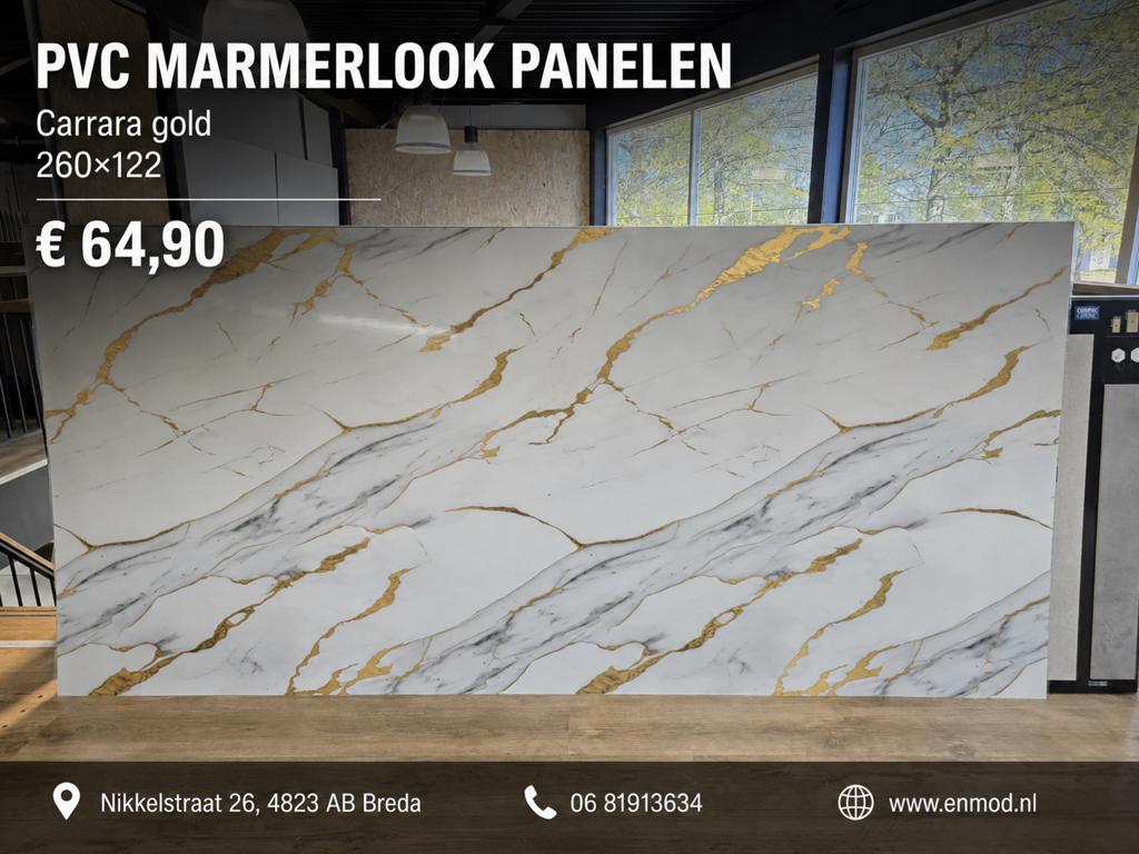 PVC marmerlook wandpanelen direct uit voorraad leverbaar, Doe-het-zelf en Verbouw, Ophalen of Verzenden, Nieuw