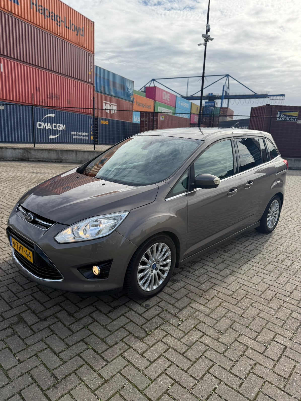 Ford Grand C-Max 1.6 Ecoboost 110KW 2014 Bruin, Auto's, Voorwielaandrijving, Zwart, 4 cilinders, Bruin