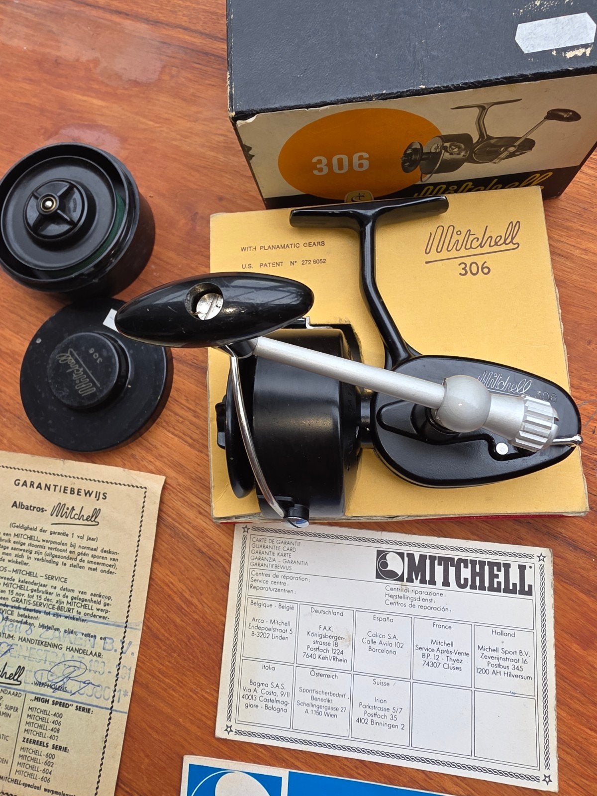 Vintage Mitchell 306 Molen met doos en doocumentatie, Ophalen of Verzenden, Zo goed als nieuw