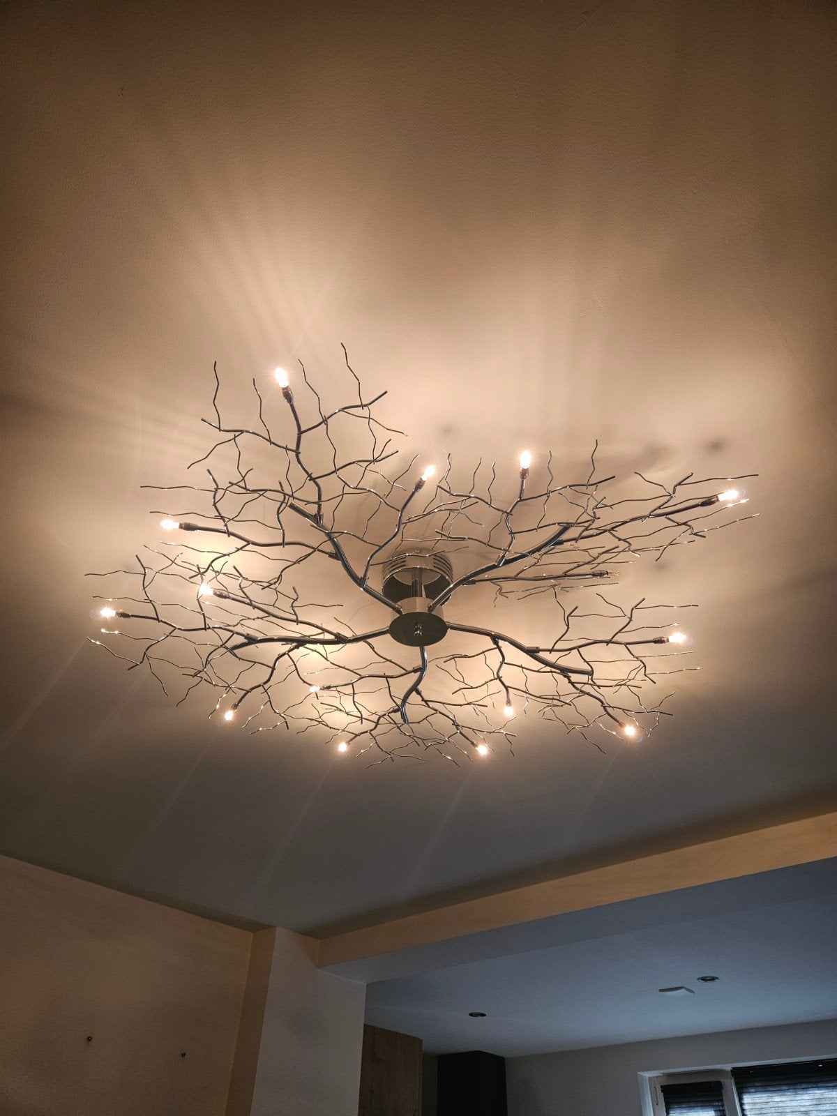 Moderne Plafondlamp Boomtak Design - Zilverkleurig, Ophalen, Zilver, Gebruikt, Modern