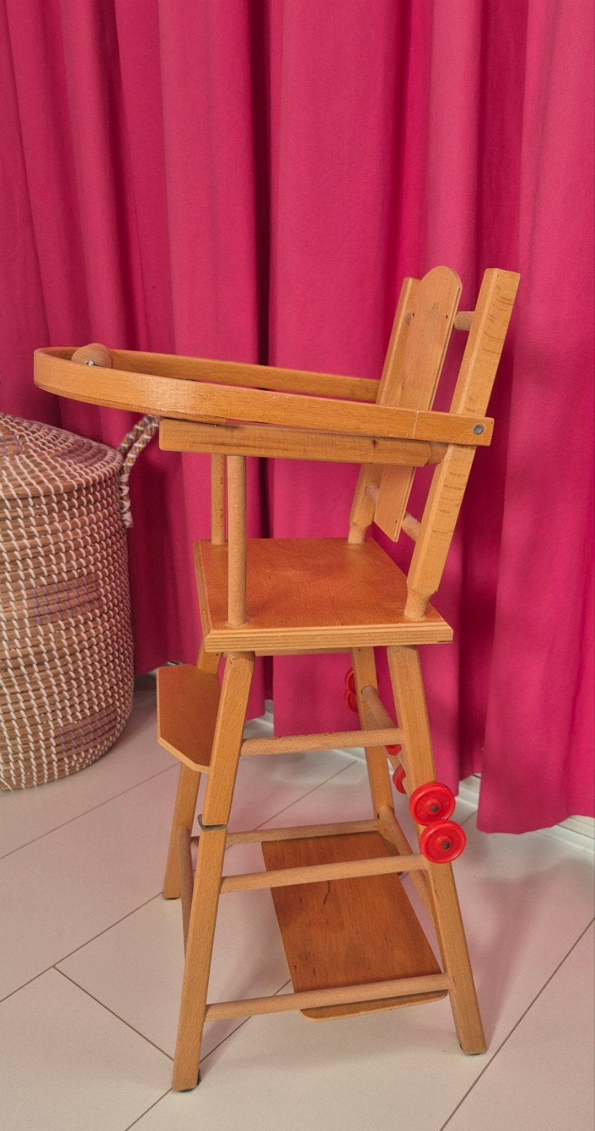 Vintage houten poppenstoel, 2 manieren te gebruiken., Ophalen, Gebruikt, Overige typen
