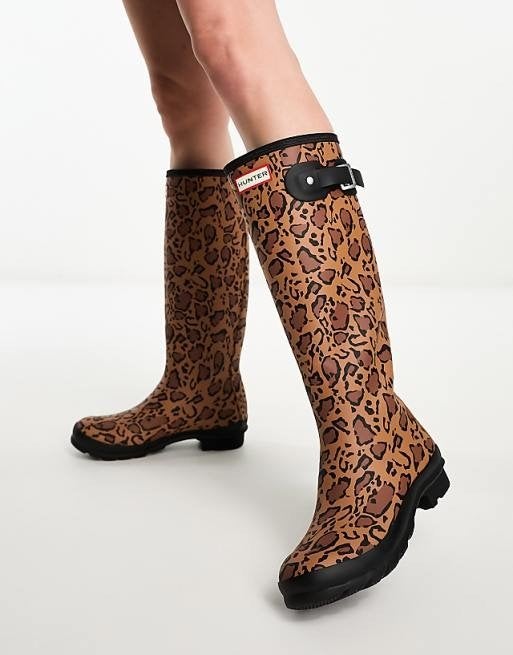 Hunter regenlaarzen print boots nieuw, Bruin, Nieuw, Ophalen of Verzenden, Regenlaarzen