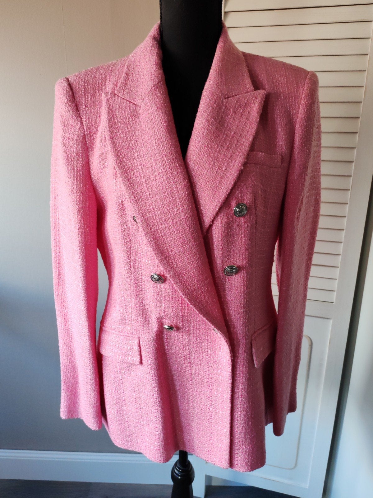Nieuwe Zara roze tweed blazer - Maat XL, Zara, Maat 46/48 (XL) of groter, Nieuw, Ophalen of Verzenden