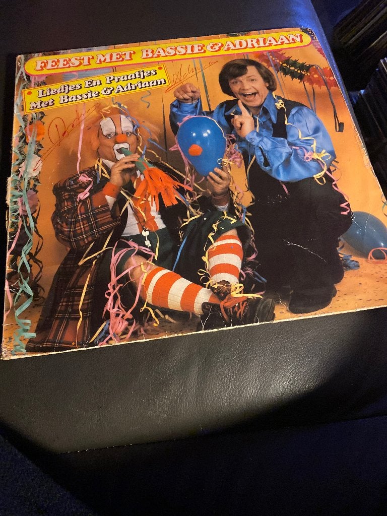 Feest met Bassie & Adriaan LP - Liedjes en Praatjes, Cd's en Dvd's, LP, Gebruikt, Ophalen of Verzenden, 12 inch