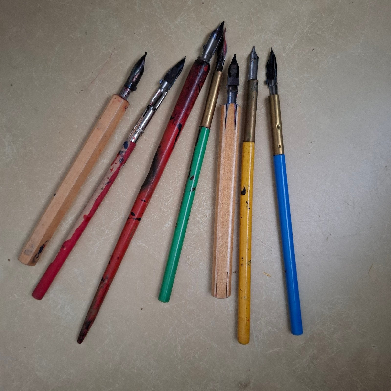 Kroontjespen houders, 7 stuks, met kroontjepennen, Ophalen of Verzenden