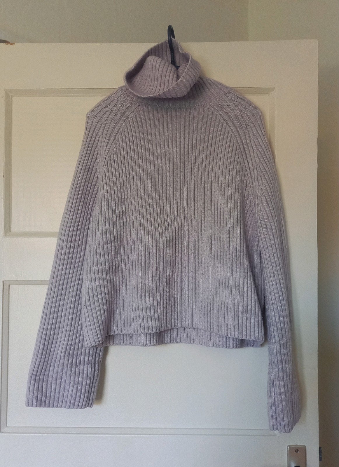 Lila coltrui gebreide trui, Maat 38/40 (M), H&M, Paars, Ophalen of Verzenden
