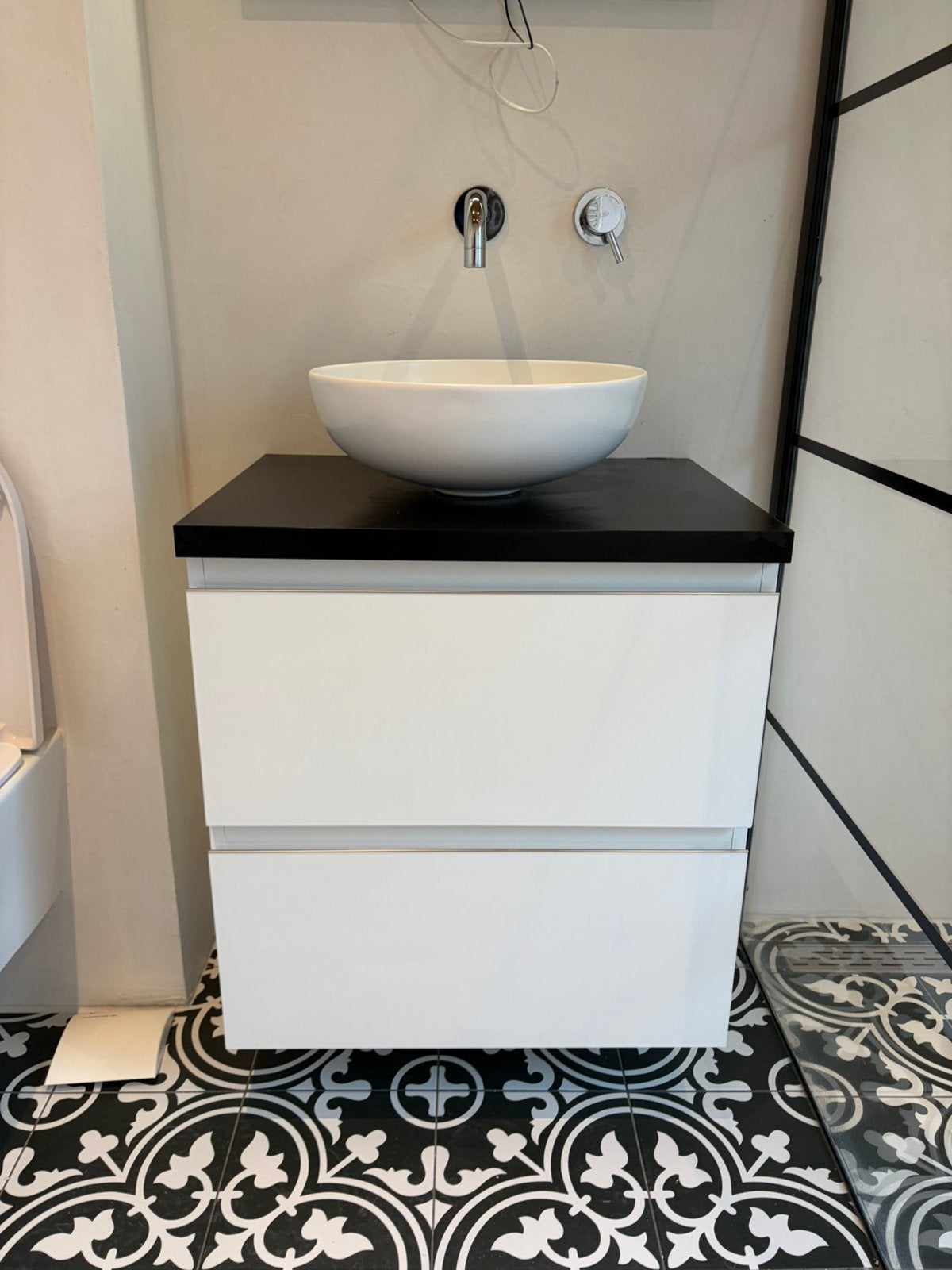 Detremmerie badkamermeubel 60 cm met design waskom – zwevend, Ophalen, 50 tot 100 cm, Zo goed als nieuw, Minder dan 100 cm