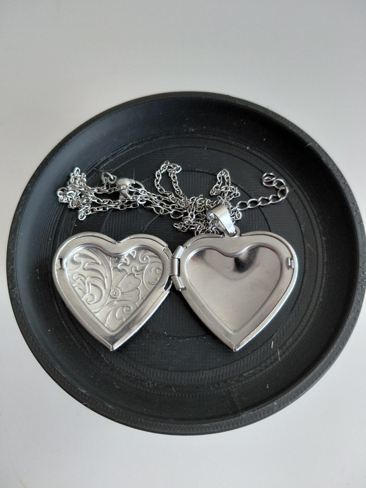 RVS Ketting met Hart Medaillon Hanger - 40+5 cm, Overige materialen, Verstelbaar, Nieuw, Ophalen of Verzenden