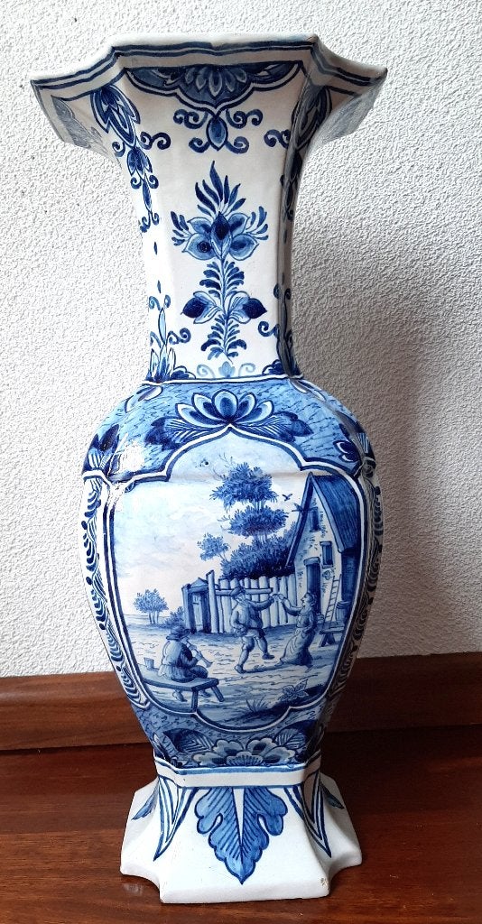 Makkum Tichelaar - zeldzaam antieke vaas hoog 46.5 cm, Ophalen
