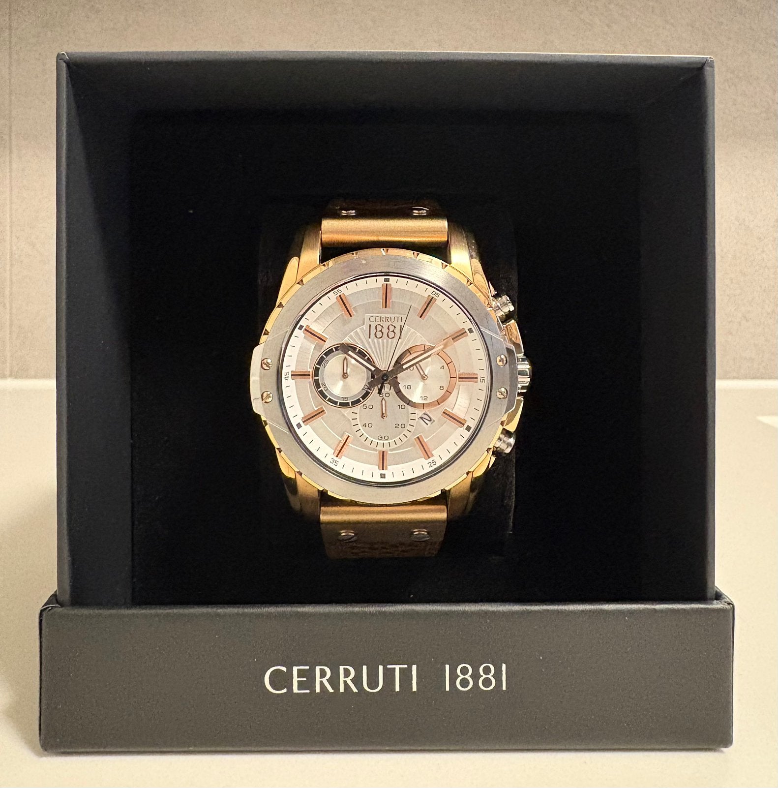 Cerruti 1881 - horloge - chronograaf, Overige merken, Overige materialen, Leer, Polshorloge
