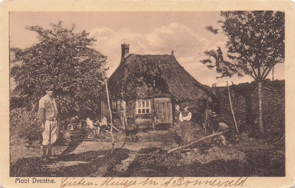 703-318-011 Mooi Drenthe Gieten Huisje in het Bonnerveld, Verzenden, Voor 1920, Drenthe