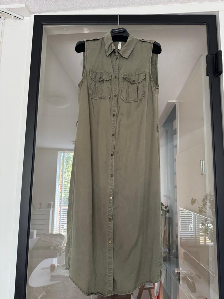 Only jurk legergroen - Maat 34, Ophalen of Verzenden, Zo goed als nieuw, Maat 34 (XS) of kleiner, Boven de knie