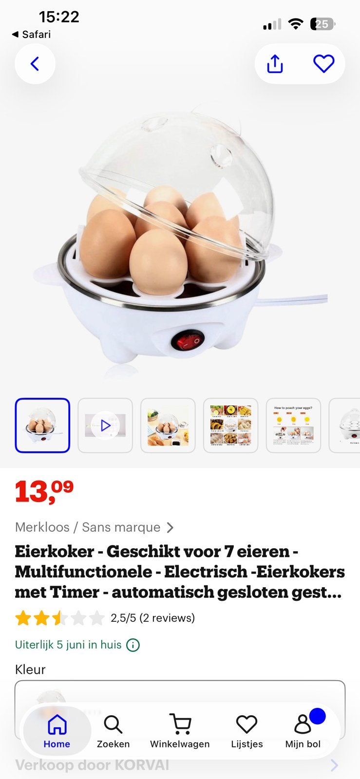 Eierkoker 7 eieren, Ophalen of Verzenden, Nieuw