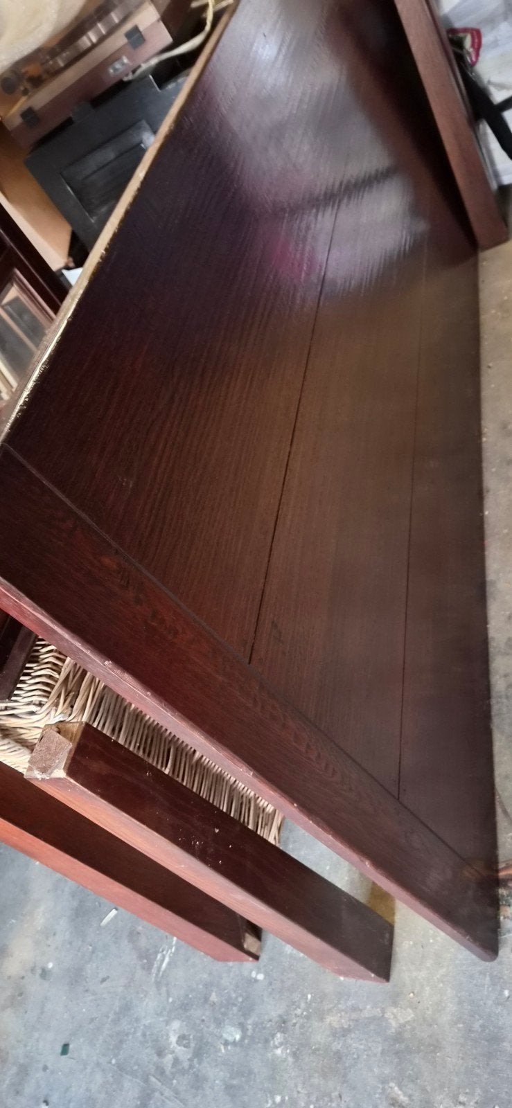 Eiken eettafel 230 cm, Ophalen, Gebruikt, 200 cm of meer, 50 tot 100 cm