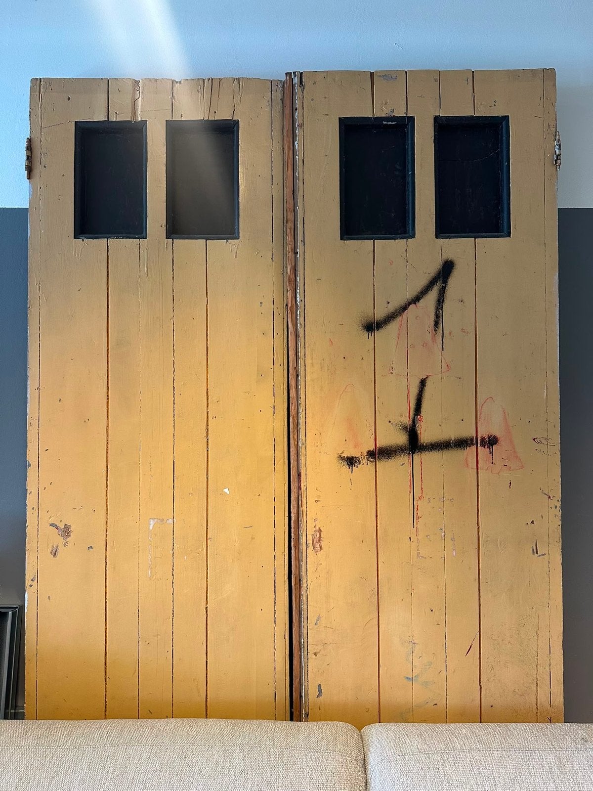 Gratis ophalen houten schuifdeuren - Uniek en karaktervol, Doe-het-zelf en Verbouw, Deuren en Horren, Gebruikt, Minder dan 80 cm