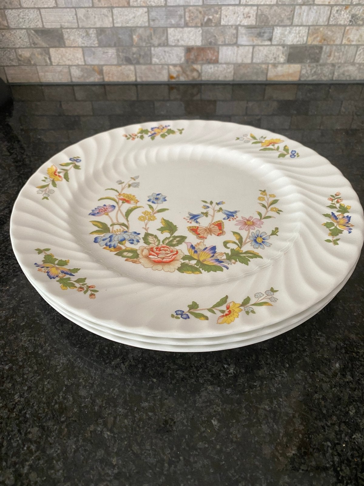 Aynsley Cottage Garden Borden - Set van 3, Gebruikt, Overige merken, Vintage, Ophalen of Verzenden