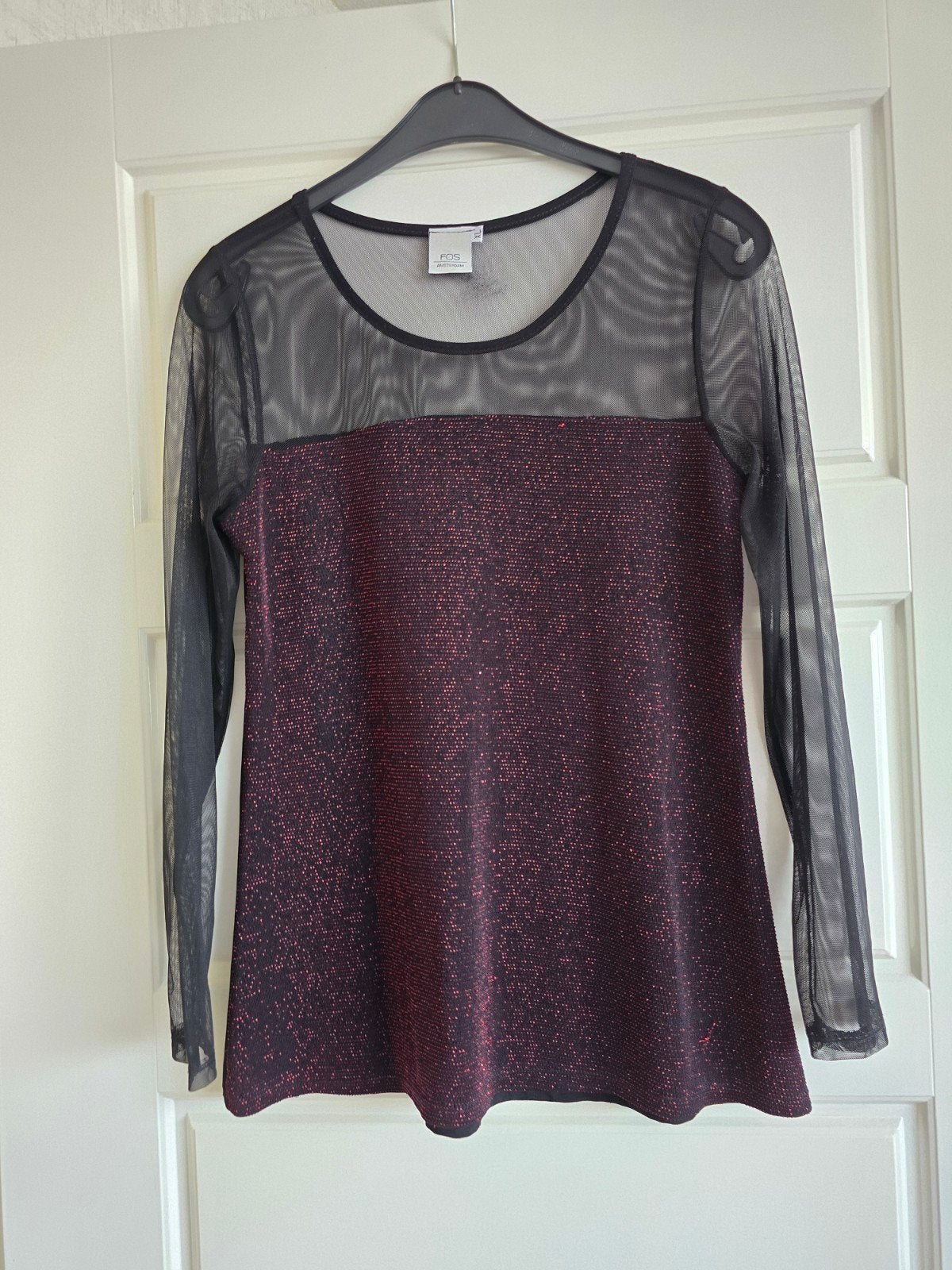 Te koop dames top, kleur rood/zwart maat XL, merk FOS Amster, Maat 46/48 (XL) of groter, FOS Amsterdam, Ophalen of Verzenden, Zo goed als nieuw