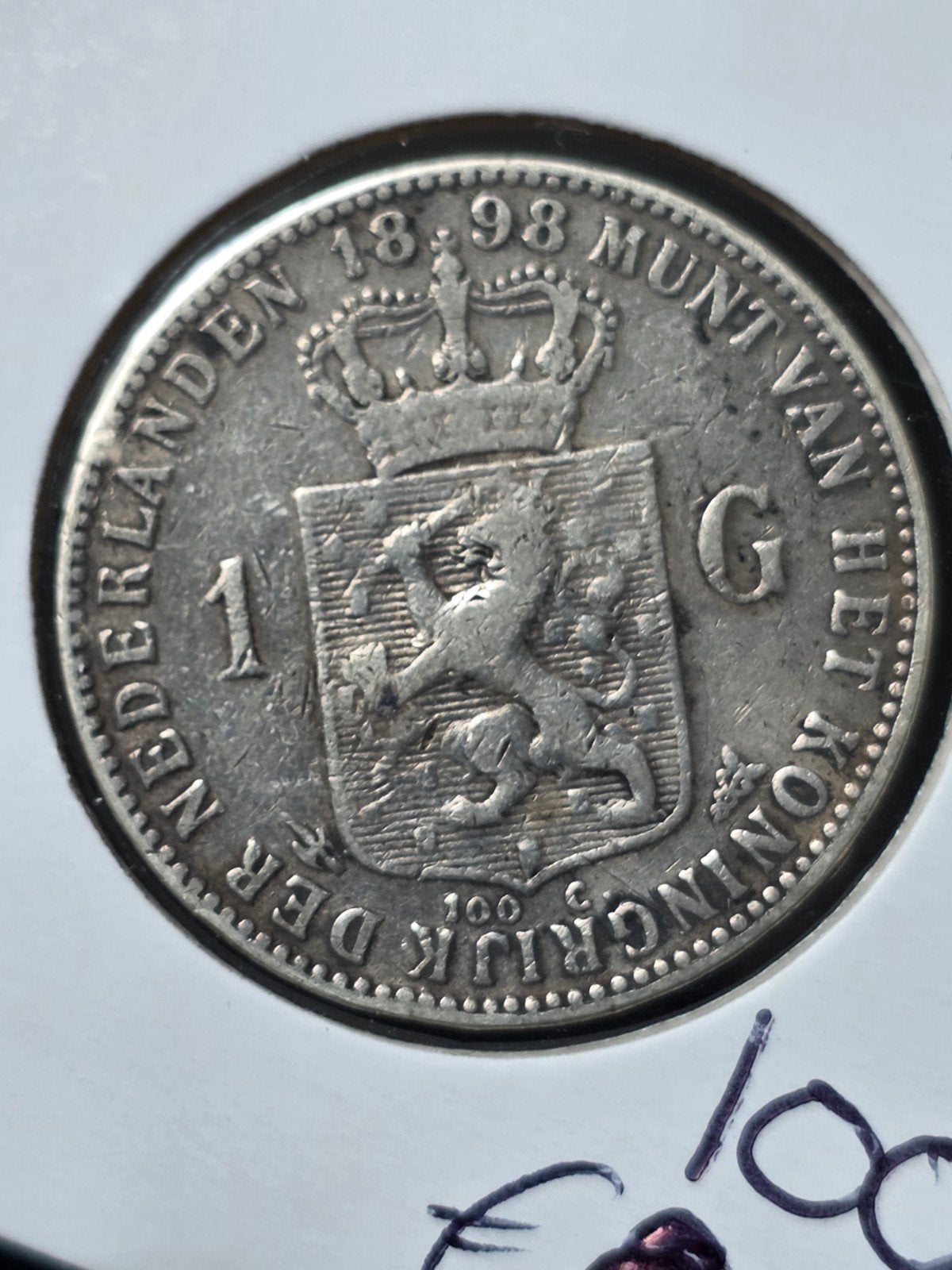 1 gulden 1898 Wilhelmina Nederland, 1 gulden, Verzenden, Zilver, Koningin Wilhelmina