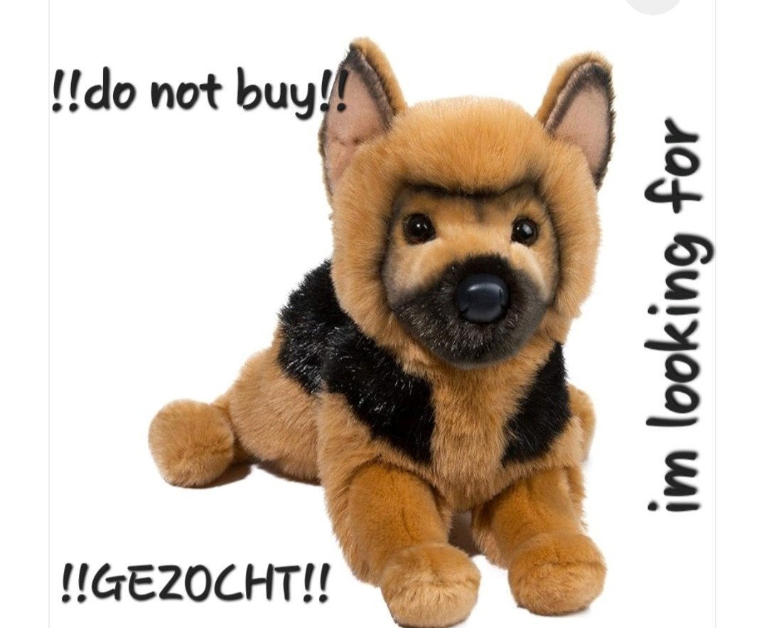 GEZOCHT Douglas Cuddle Toys General German Shepherd, Ophalen of Verzenden, Meerkleurig, Hond, Middelgroot (20 tot 80 cm)