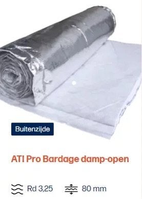 Isolatiefolie ATI PRO BARDAGE damp-open (per rol 15m²), Doe-het-zelf en Verbouw, Ophalen of Verzenden, Zo goed als nieuw, 15 m² of meer