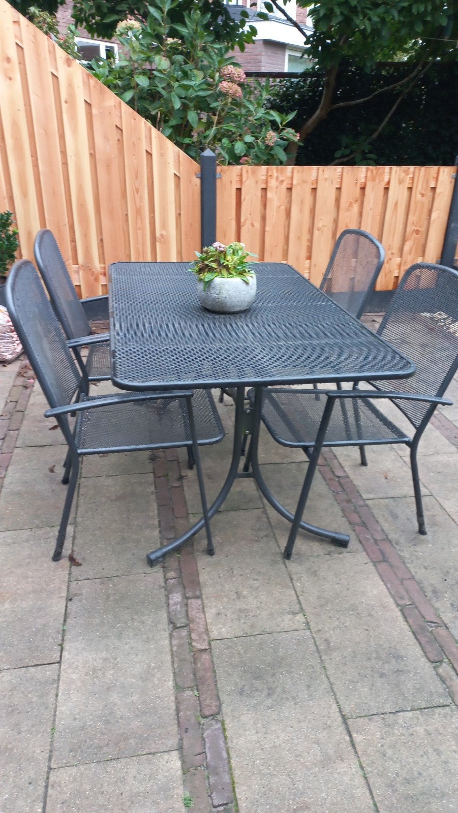 Kettler tuintafel 145x90 cm - Grijs metaal, Ophalen, Gebruikt, Rechthoekig, Metaal