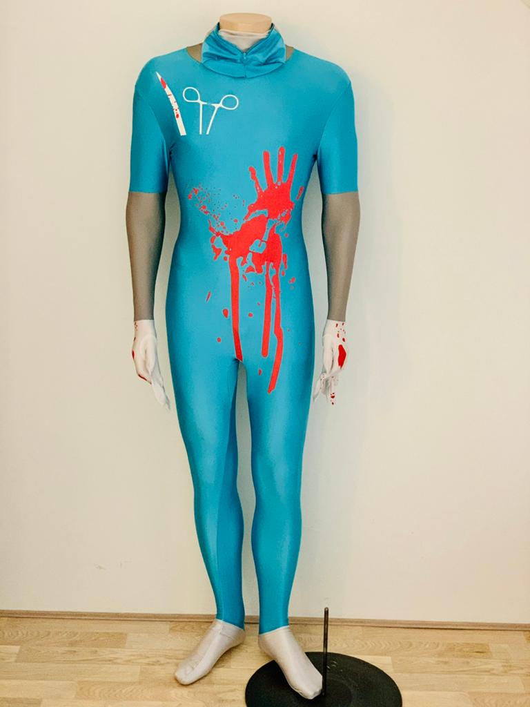 Carnavalspak Morphsuit arts chirurg maat L lycra, Kinderen en Baby's, Carnavalskleding en Verkleedspullen, Ophalen of Verzenden