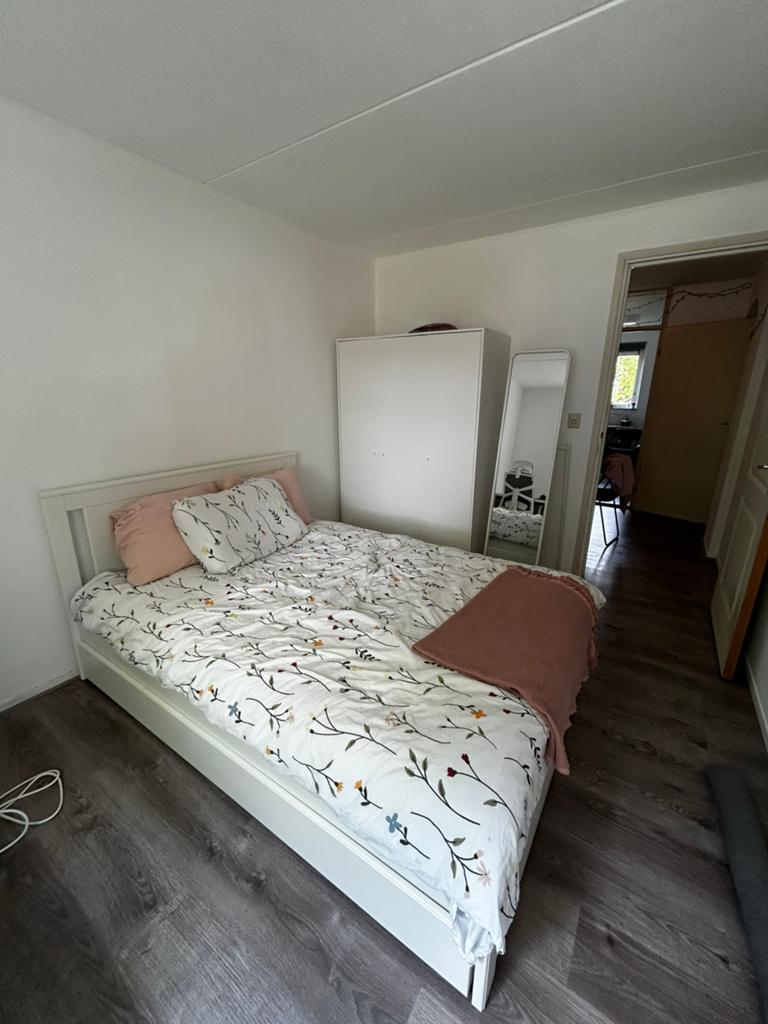 Songesand bed with 4 storage drawers, Wit, Tweepersoons, Zo goed als nieuw, Hout