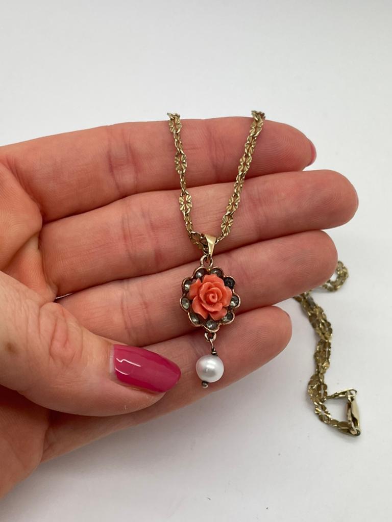 E44 Prachtige vintage zilveren ketting goudkleurig, Ophalen of Verzenden, X, Met edelsteen, Goud