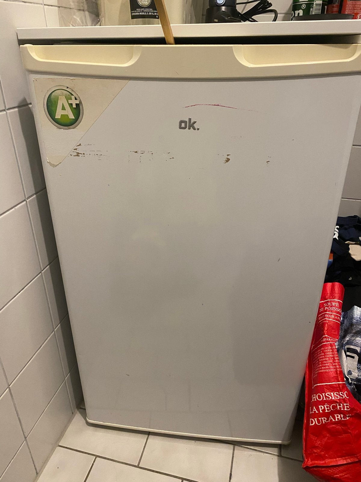 OK. Koelkast met vriesvak - Energieklasse A+, Gebruikt, 75 tot 100 liter, Energieklasse A of zuiniger, 45 tot 60 cm
