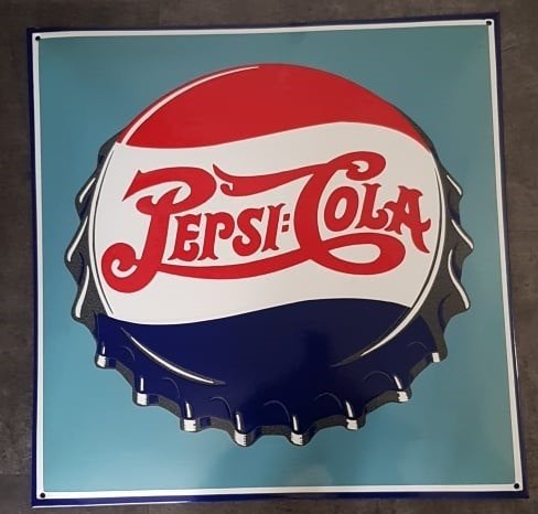 Pepsi emaillen reclame decoratie bord mancave bar cafe kroeg, Verzamelen, Reclamebord, Ophalen of Verzenden, Zo goed als nieuw