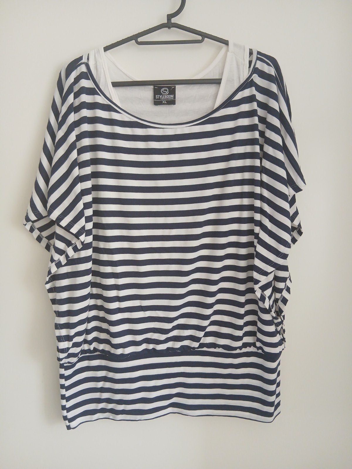 Dames tuniek Styleboom XL - Wit/Marineblauw gestreept, Wit, Maat 46/48 (XL) of groter, Ophalen of Verzenden, Styleboom