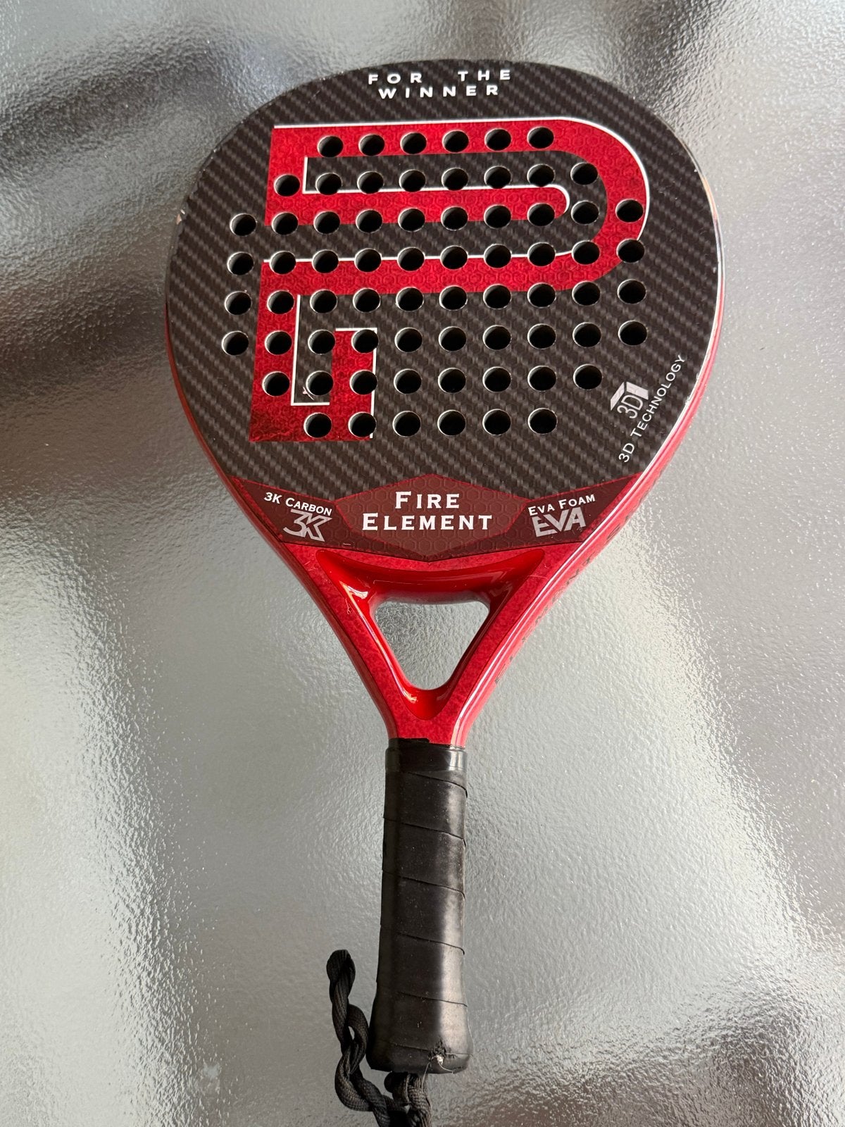 Padelracket Fire Element 3K Carbon EVA Foam, Ophalen, Zo goed als nieuw, Padelracket