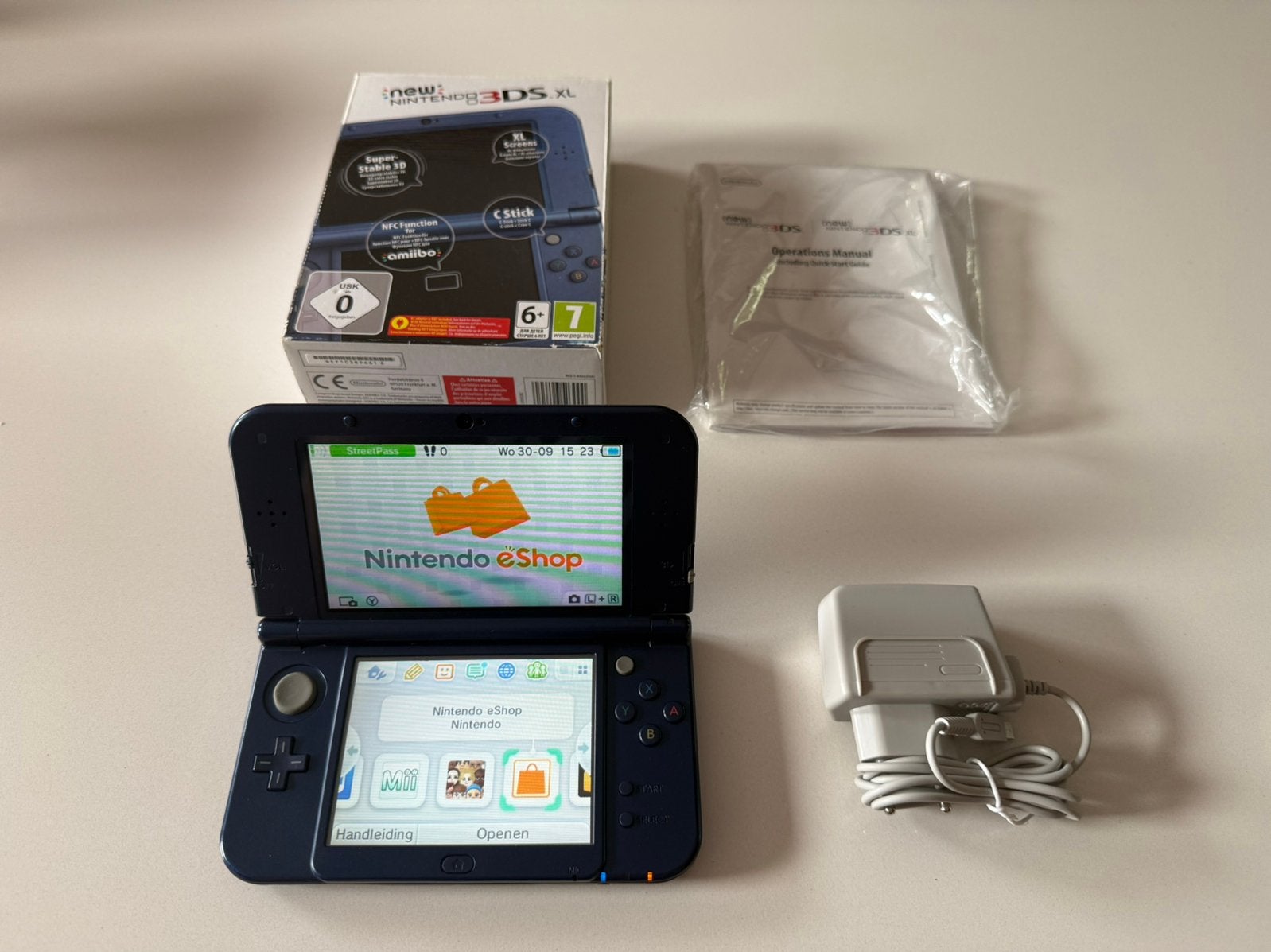 New Nintendo 3DS XL - Dual IPS - compleet, Spelcomputers en Games, Ophalen of Verzenden, Gebruikt, Blauw, 3DS XL